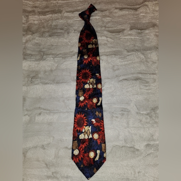 *Ermenegildo Zegna Red, Blue, & Cream Men's Tie* RET $250 - Picture 3 of 3